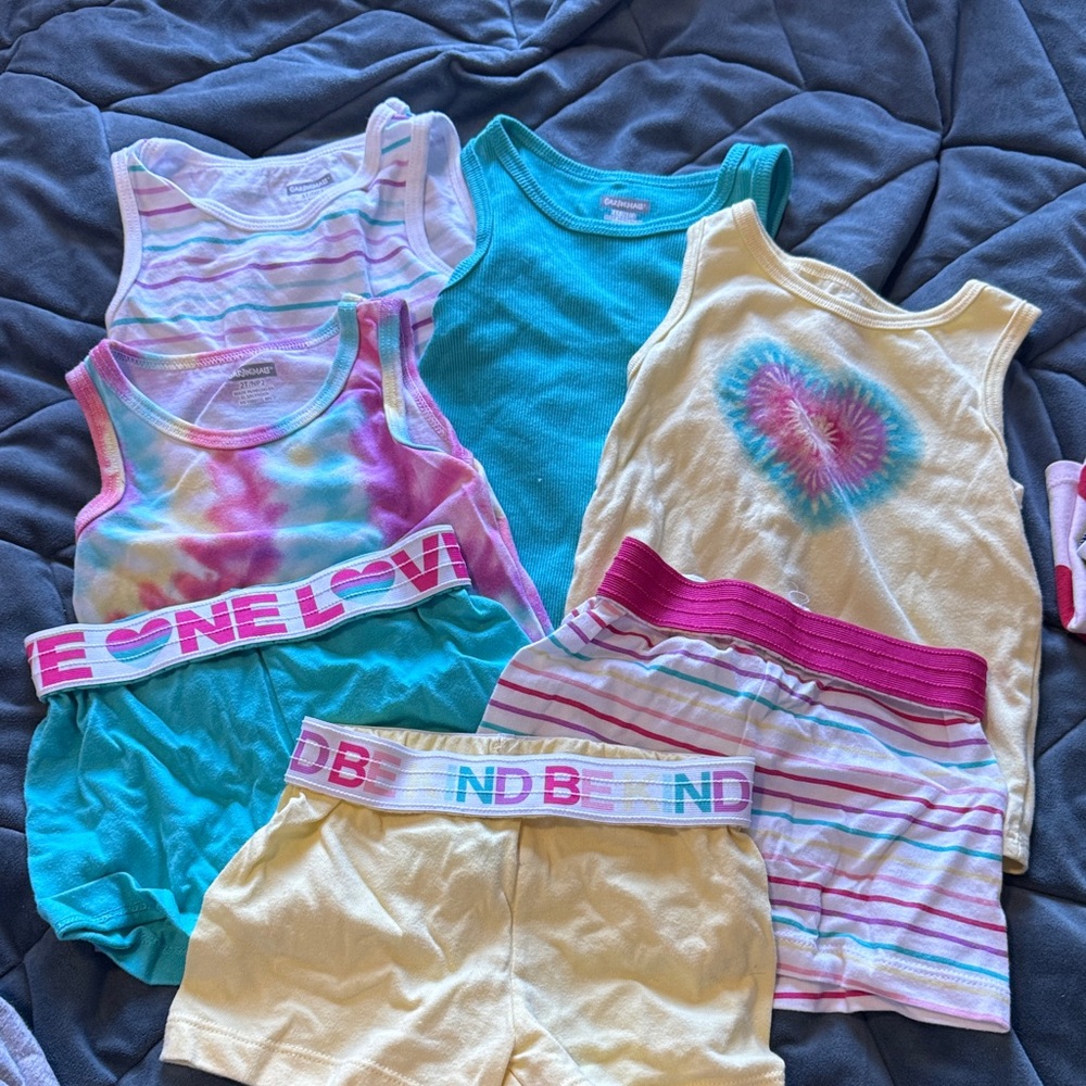 Colorful Kids' Tank Tops and Shorts Set
